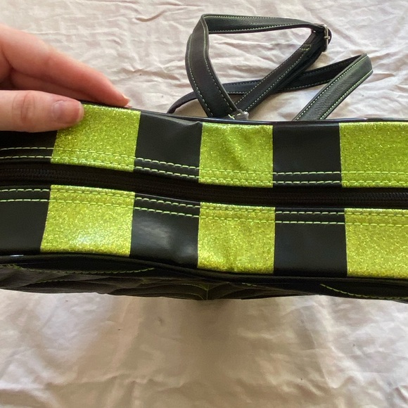 Handmade Love Pain and Stitches Spiderweb Green Backpack - Picture 4 of 5